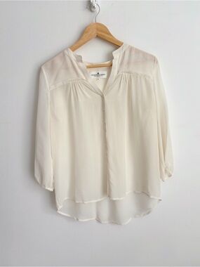 Designers Remix Charlotte Eskildsen Ivory Silk Blouse Scandi Quiet Luxury S